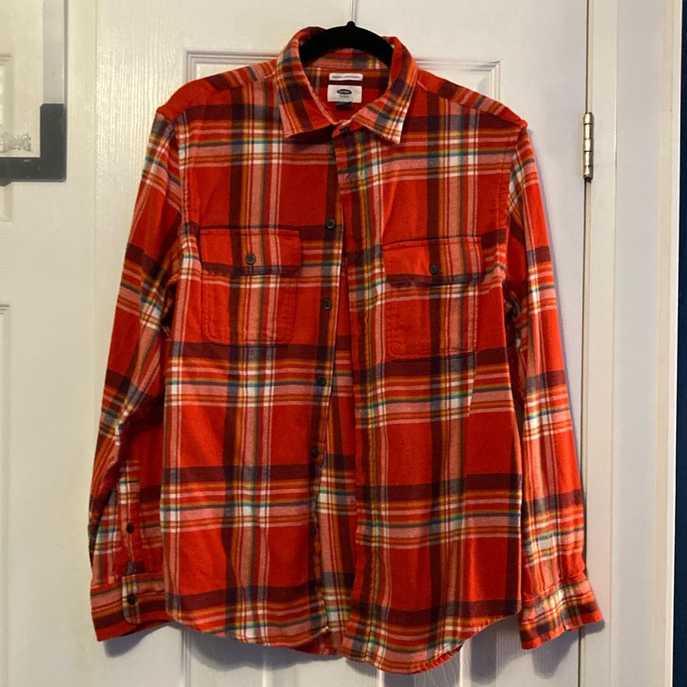 🎉2/$20🎉 Old Navy Red and Orange Checkered Shirt